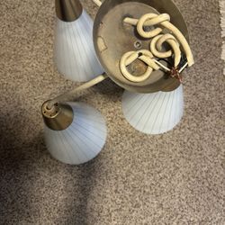 1960s Mid-Century Modern Atomic 3-Cone Pendant Chandelier