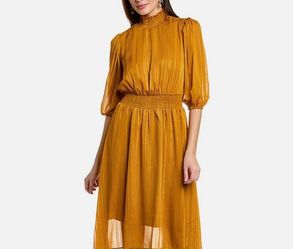 Brand New Woman’s Nanette Lepore brand Gold Yin Shadow Maxi Dress