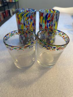 Set of Confetti Handblown glasses