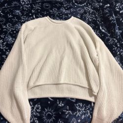 White cropped sweater