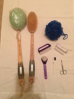 New, bath/body brushes & nail care set