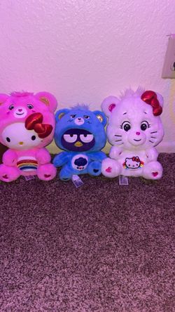 Hello Kitty/Carebear Plushies Lot 