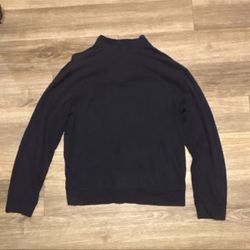 Polo Ralph Lauren Navy Blue 1/4 Zip Mock Neck Long Sleeve Pullover Sweater L