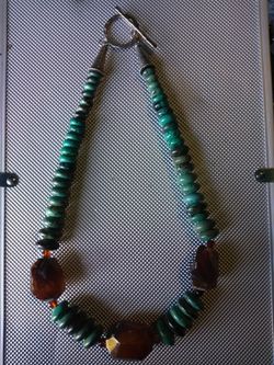 Turquoise and Amber Necklace