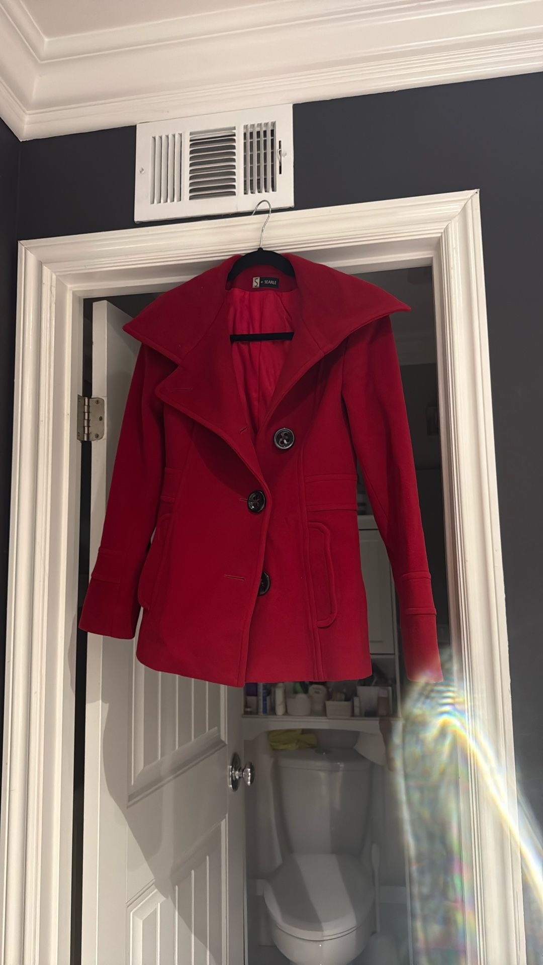 Red Wool Peacoat Size XS