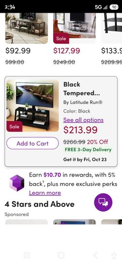 Three level tempered glass t v stand