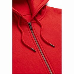 Luxury Ultra-Soft Primary Red Organic Cotton Fleece Full-Zip Hoodie