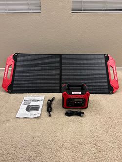 350W Portable Power Station with 100W Foldable Solar Panel