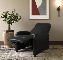 Black Push Back Recliner Chair _ NEW