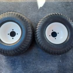 💝 18x9.50-8 Lawn Tires, Set of 2 Lawn Mower Tires with Rim 18x9.5x8 Tubeless Tire and Wheel Assemblies 4 Lug 8”x 7”Wheel, 2.83" Central Hole#W2734