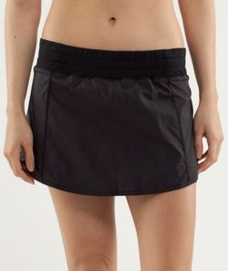 Lululemon Run Track Attack Skirt Black Sz. 6