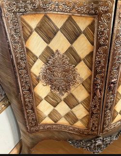 Italian Antique Wood Console for corner Incrusted Moving sale