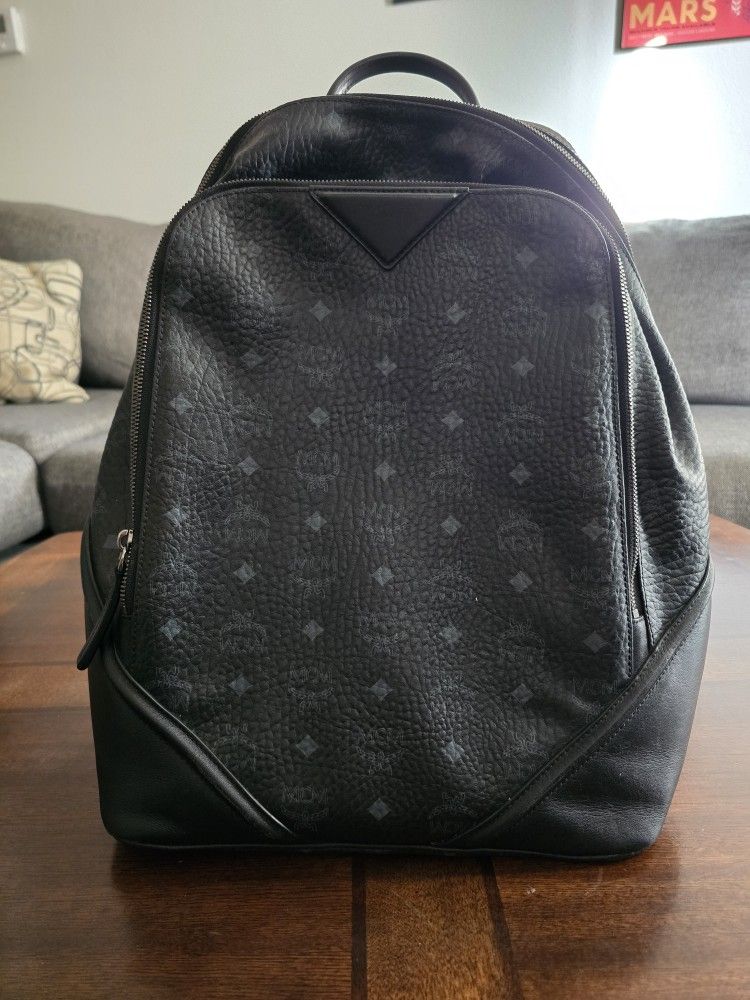MCM Duke Visetos Black Backpack