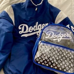 Brand New MLB Los Angeles Dodgers Fashion Clear Plastic Backpack. Stadium Approved. 