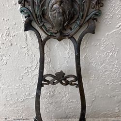 Cast iron modern style easel: vintage country menu or book display (26 inches) missing handle. Can be used as wall art.