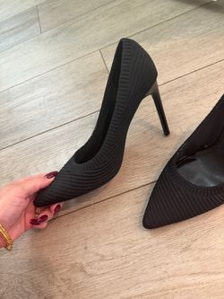 Zara black knit heels
