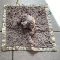 Mary Meyer Baby Plush Brown Dog Lovey Yellow Satin Trim Security Blanket 13x13"