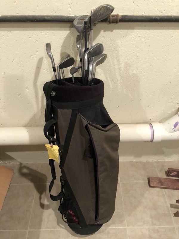 Golf clubs and bag