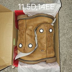 JUSTIN WATERPROOF NANO ROUND COMPOSITE CONFORT STEEL TOE PULL-UP BOOTS 