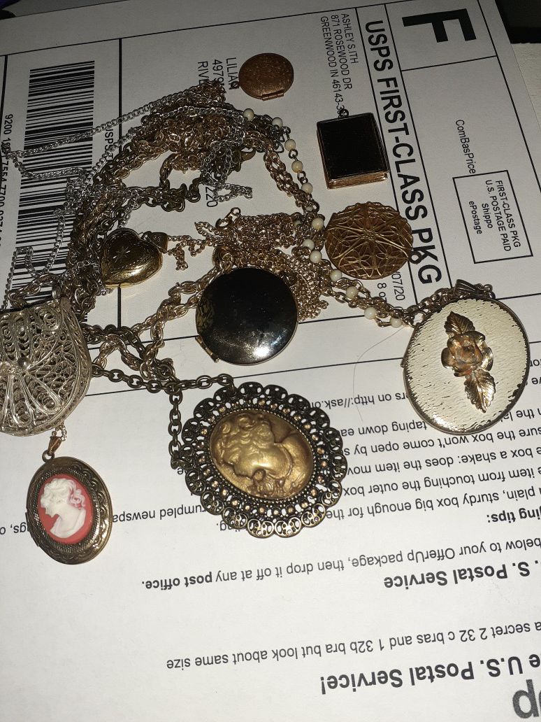 Cameo necklaces and locket lot