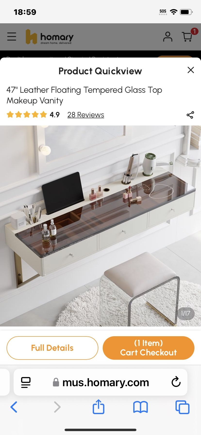 Floating Make Up Vanity 