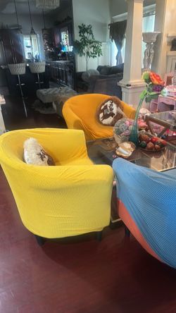 Colorful Accent Tub Chairs Set of 3
