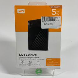New Western Digital WD External WDBPKJ0050BBK-WESN 5TB USB-B to USB-A HDD