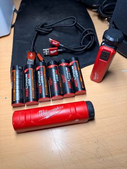 Milwaukee Red Lithium USB 3.0 Battery Packs & 2 Chargers