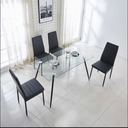 Glass Dining Set w/ Chairs