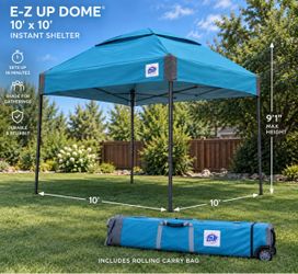 E-Z UP Dome 10’ x 10’ Pop-Up Canopy with Rolling Bag