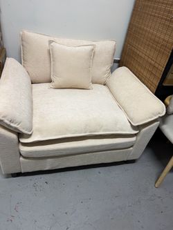 Modern Oversized Chair, Comfy Chenille Accent Chair Large Upholstered Armchair with Extra Thick and Deep Seat Lounge Chair for Living Room,Bedroom, Ap