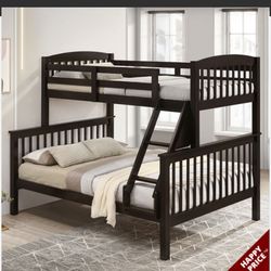 $450 full twin bunk bed with 2 memory foam mattress