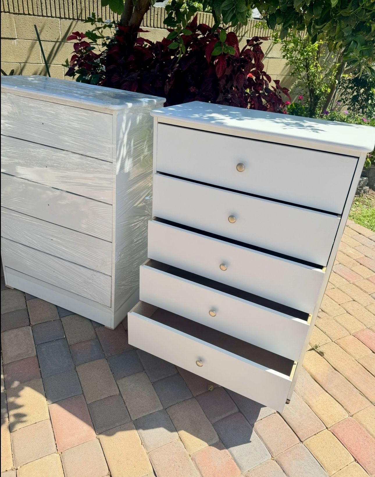 White Chest Five Drawer Dresser