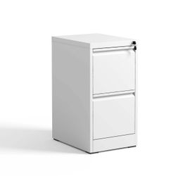 28.78 in. H White Metal Decorative Storage Cabinets with 2 Drawers