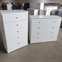 Five and Eight drawers dresser with rails / 5 and 8 drawers dresser with rails