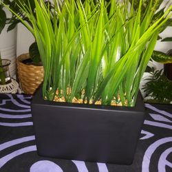Faux Grass Potted Plant 