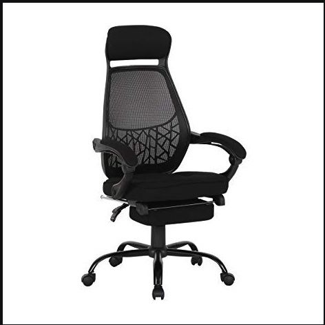 HollyHOME Executive Swivel Office Chair with Footrest Mesh Ergonomic Office Reclining Chair Adjustable High Back Office Armchair Computer Napping Cha