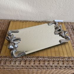 VTG Godinger , Silver Plated, Bow Vanity Tray