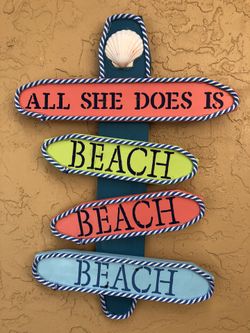 Key West style wooden beach/pool/patio sign