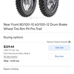 Pit Bike Rims And Tires 