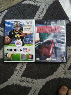 Madden 11 and burnout Nintendo wii/GameCube games