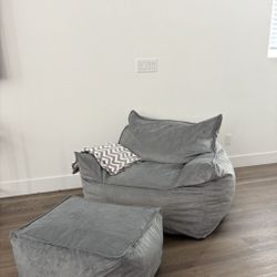Big Joe Bean Bag Chair And Ottoman