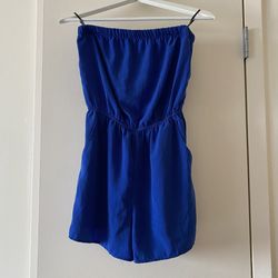 Forever 21, summer bandeau blue romper, women’s size small