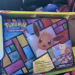 Eevee Pokemon Treasure Chest Tin 5 Booster Packs + Promos