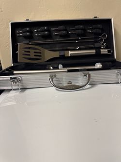 BBQ Grill Tool Set with Aluminum Case