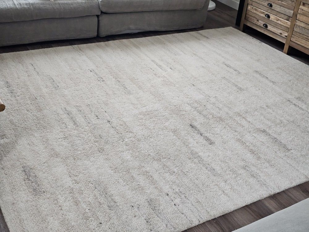 Loloi Shoppe Amber Interiors Wool Natural/Fog Rocky Rug 7'9"x9'9"