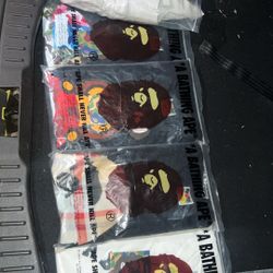 bape shirts and a hoodie