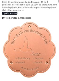 Disco de purificación de baño de pájaros 1P de 4 pulgadas, disco de cobre puro 99.99% de cobre puro para baño de pájaros, discos limpiadores para baño