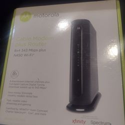 Motorola Mg7315 8x4 Cable Modem Plus Router + N450 Wi-fi W/power