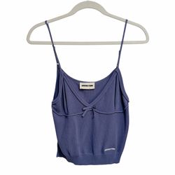 Shushu/Tong blue knitted top with bow